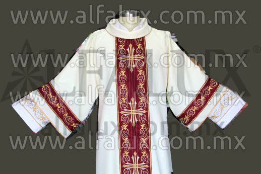 15 CARDENAL Blanco Dalmatica Mangas Rojoquem 432